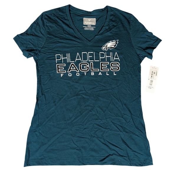 Philadelphia Eagles Fanatics Womens T-Shirt Small Football NFL Teal - Picture 1 of 7